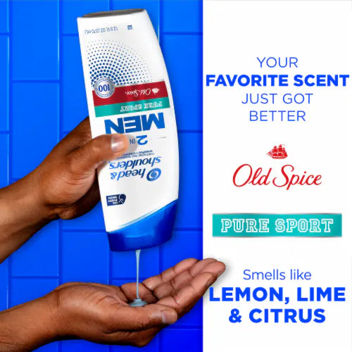 Head & Shoulders 2in1 Men Pure Sport Old Spice Shampoo + Conditioner 12.5oz