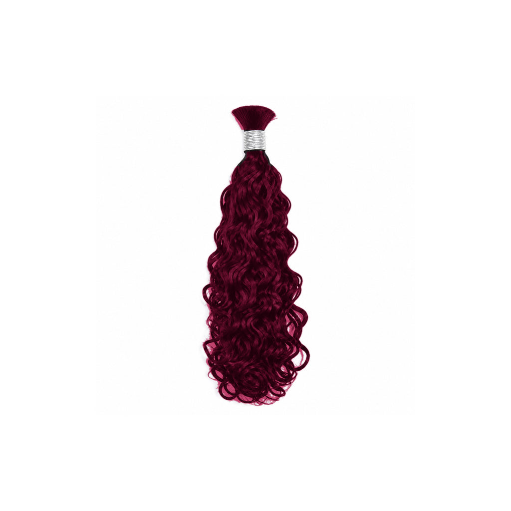 DD Hair Bulk Hair For Braiding Water Wave Burgundy 99J - 100% Human Hair