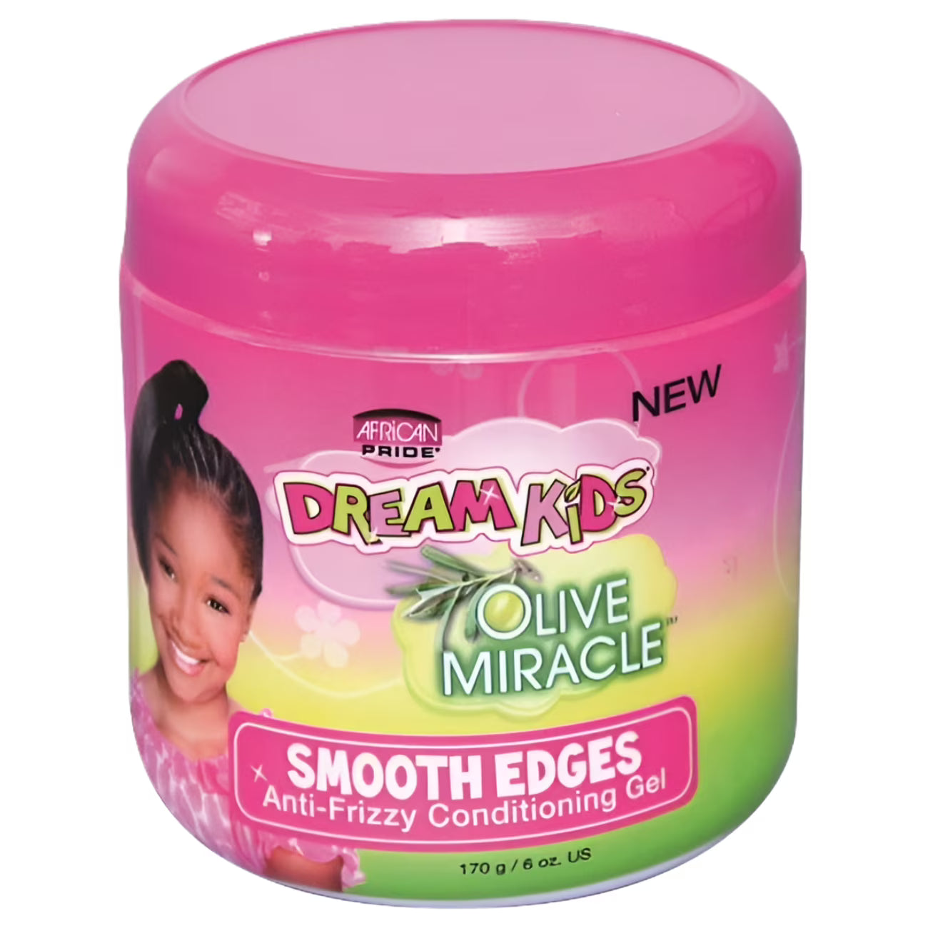 African Pride Dream Kids Olive Miracle Anti-Frizzy Conditioning Gel Smooth Edges 6oz