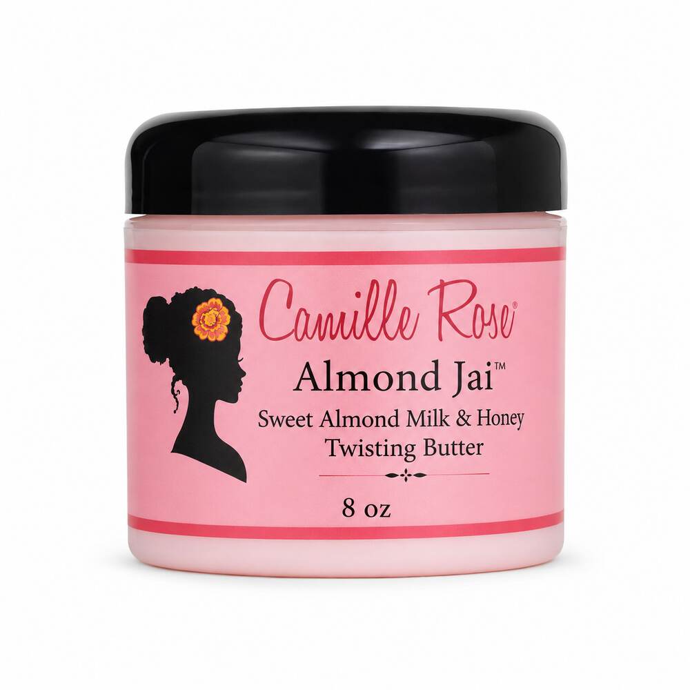 Camille Rose Almond Jai Sweet Almond Milk and Honey Twisting Butter 8oz on a clean white background