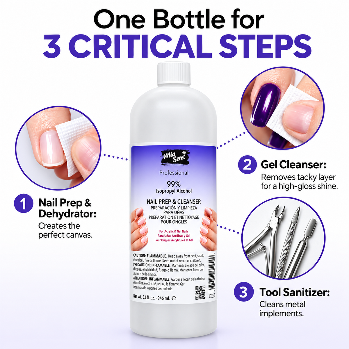 Pro Nail Salon Formula 99% Isopropyl Alcohol 16 oz