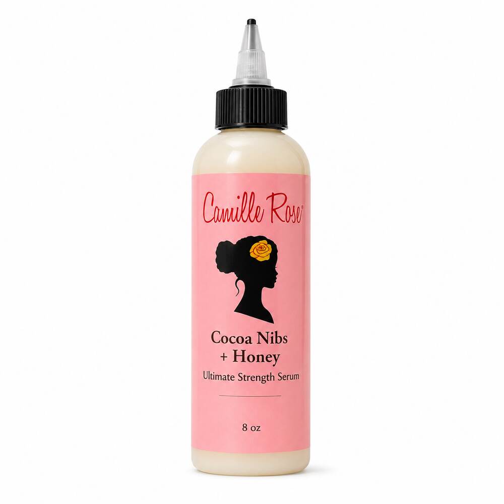 Camille Rose Cocoa Nibs and Honey Ultimate Strength Serum 8oz on a clean white background