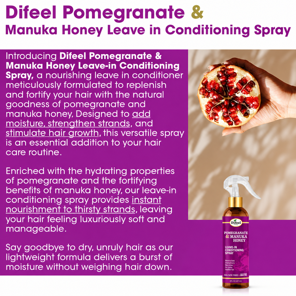 Difeel Pomegranate & Manuka Honey Leave-In Conditioning Spray 8 oz
