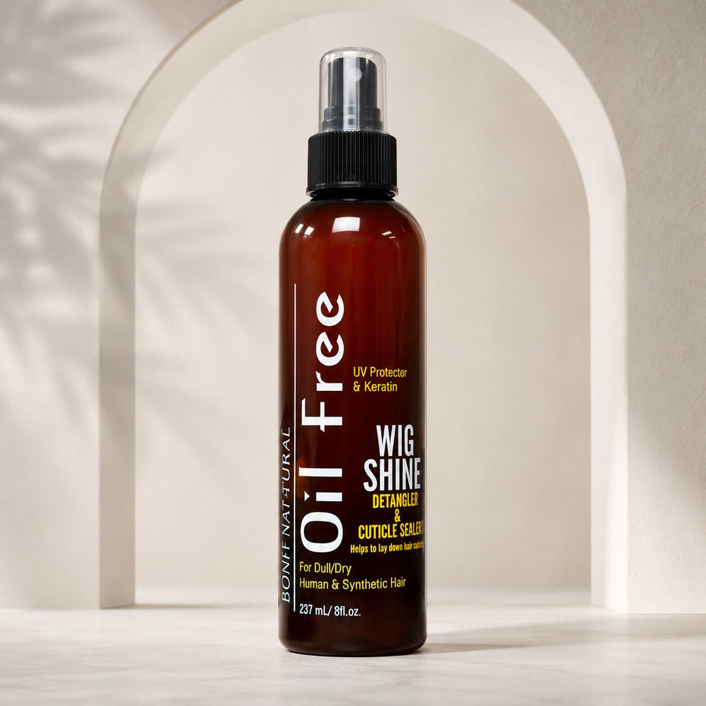 Bonfi Natural Oil Free Wig Shine Detangler and Cuticle Sealer 8oz front product view