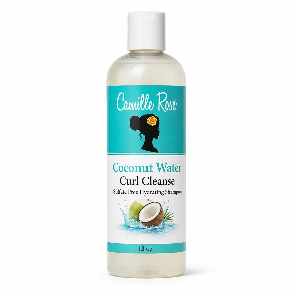 Camille Rose Coconut Water Curl Cleanse Sulfate Free Hydrating Shampoo 12oz on a clean white background