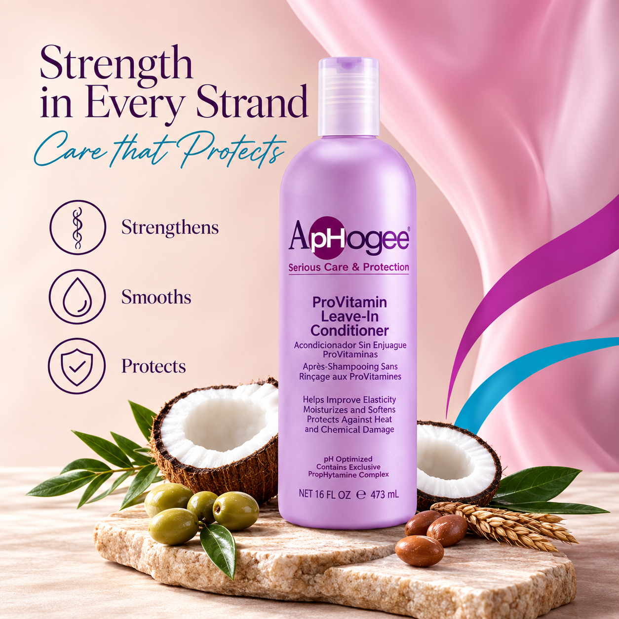 ApHogee ProVitamin Leave-In Conditioner 16 oz – Moisture & Heat Protection