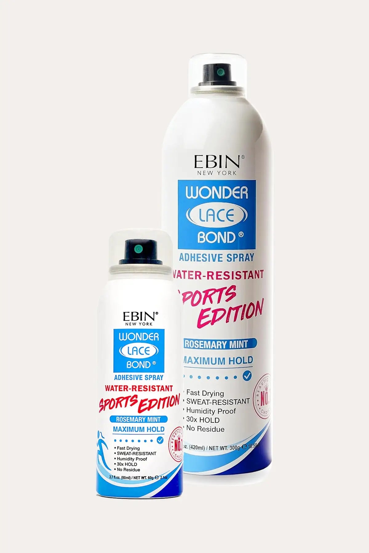 Ebin Wonder Lace Bond Adhesive Spray Water Resistant Sports Edition Rosemary Mint Maximum Hold 6.08oz
