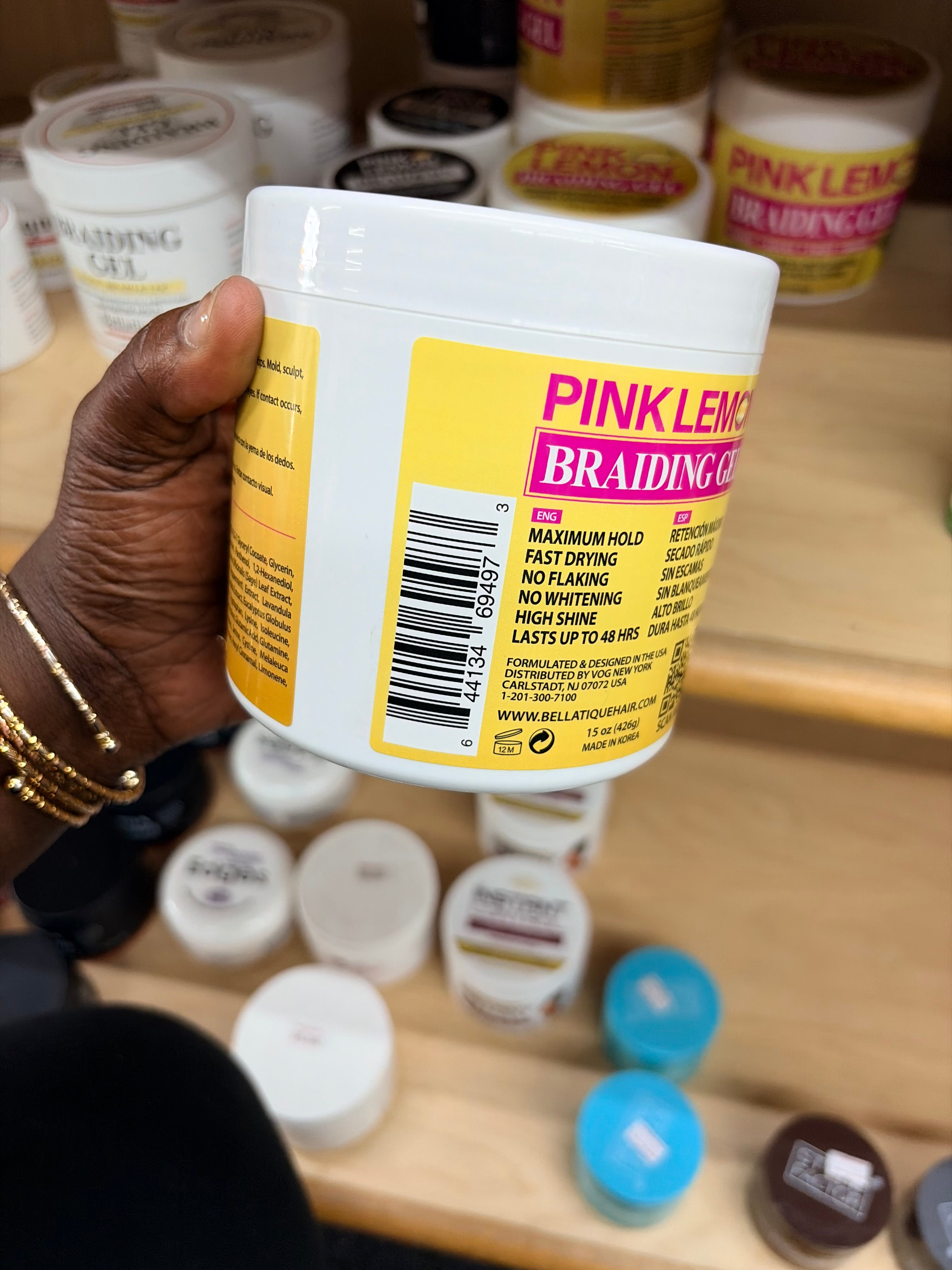 Pink Lemon Braiding gel 15oz