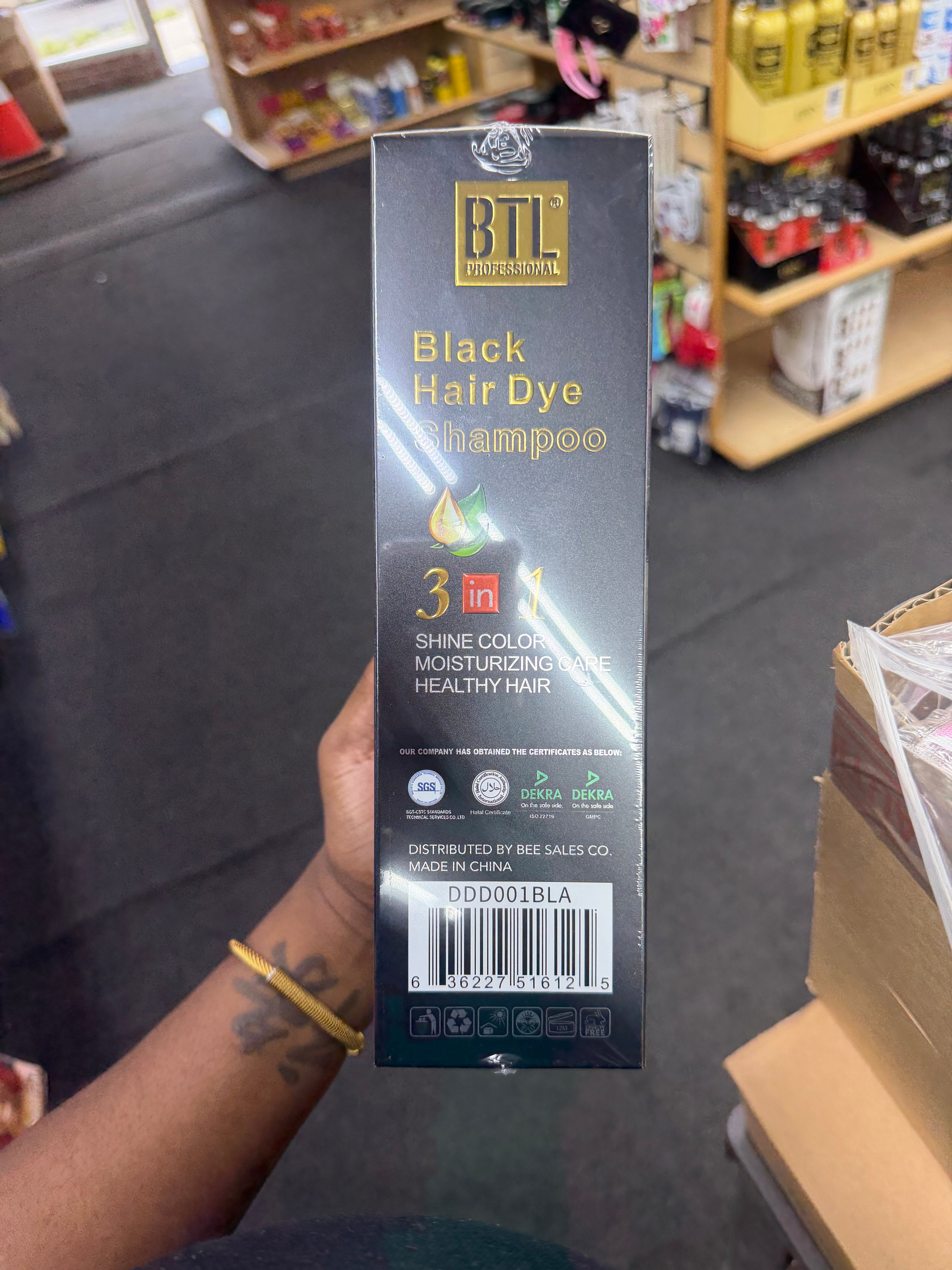 BTL Hair Dye Shampoo Black 500ML