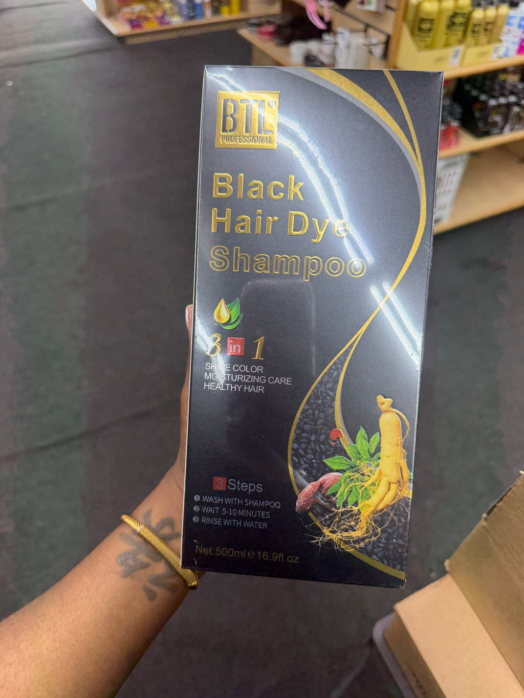 BTL Hair Dye Shampoo Black 500ML