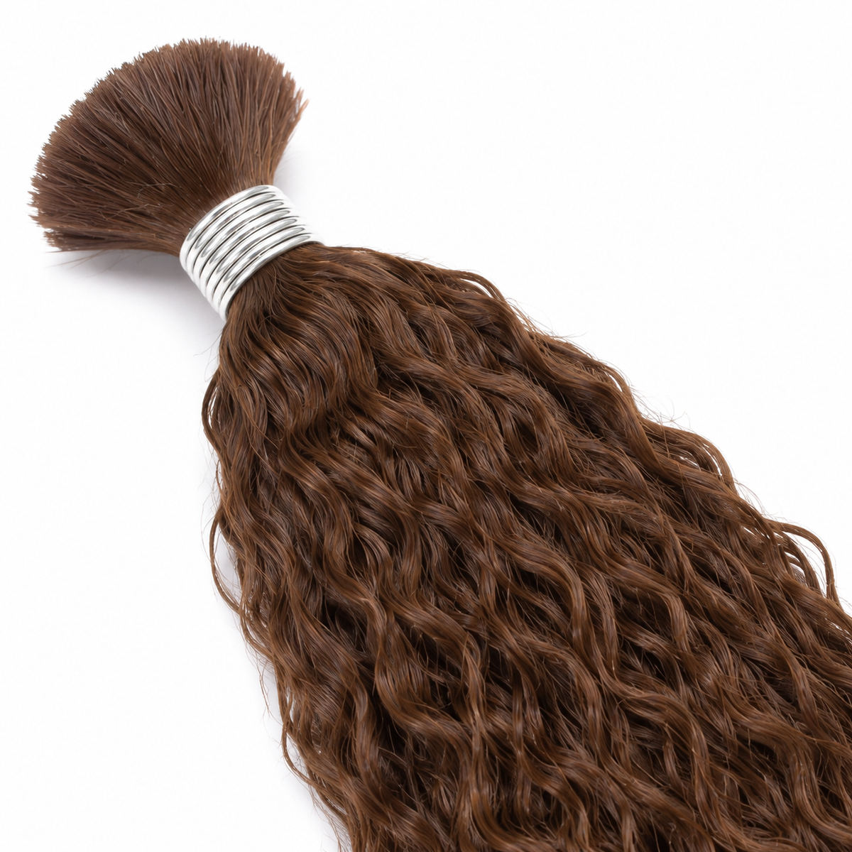 Light Brown #4 Wet & Wavy loose bulk human hair for braiding