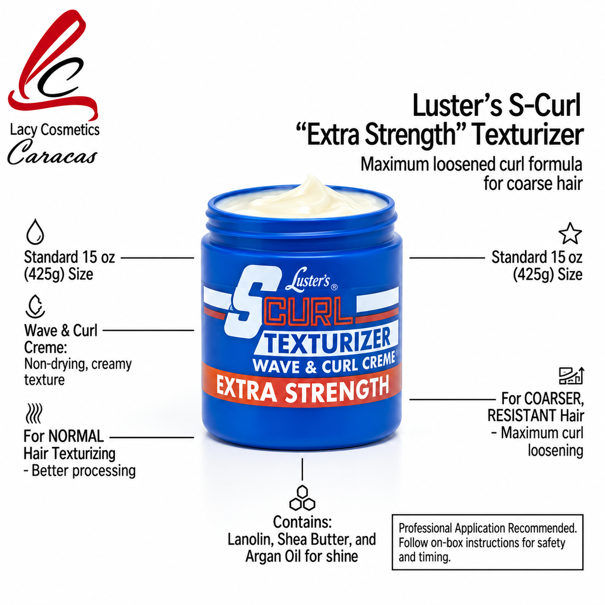 Luster's S-Curl Texturizer Wave & Curl Creme Extra Strength 15 oz