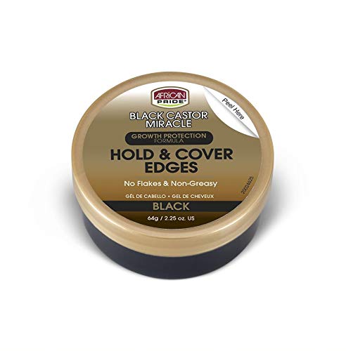 African Pride Black Castor Miracle Hold & Cover Edges Black Edge Control