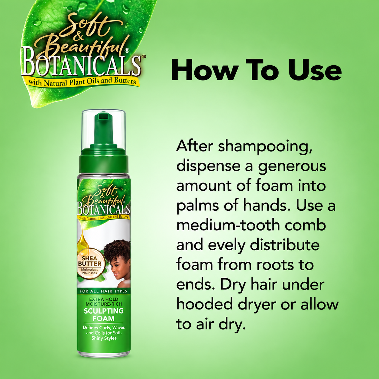 Soft & Beautiful Botanicals Ultra Nourishing Sculpting Foam 8.5 oz