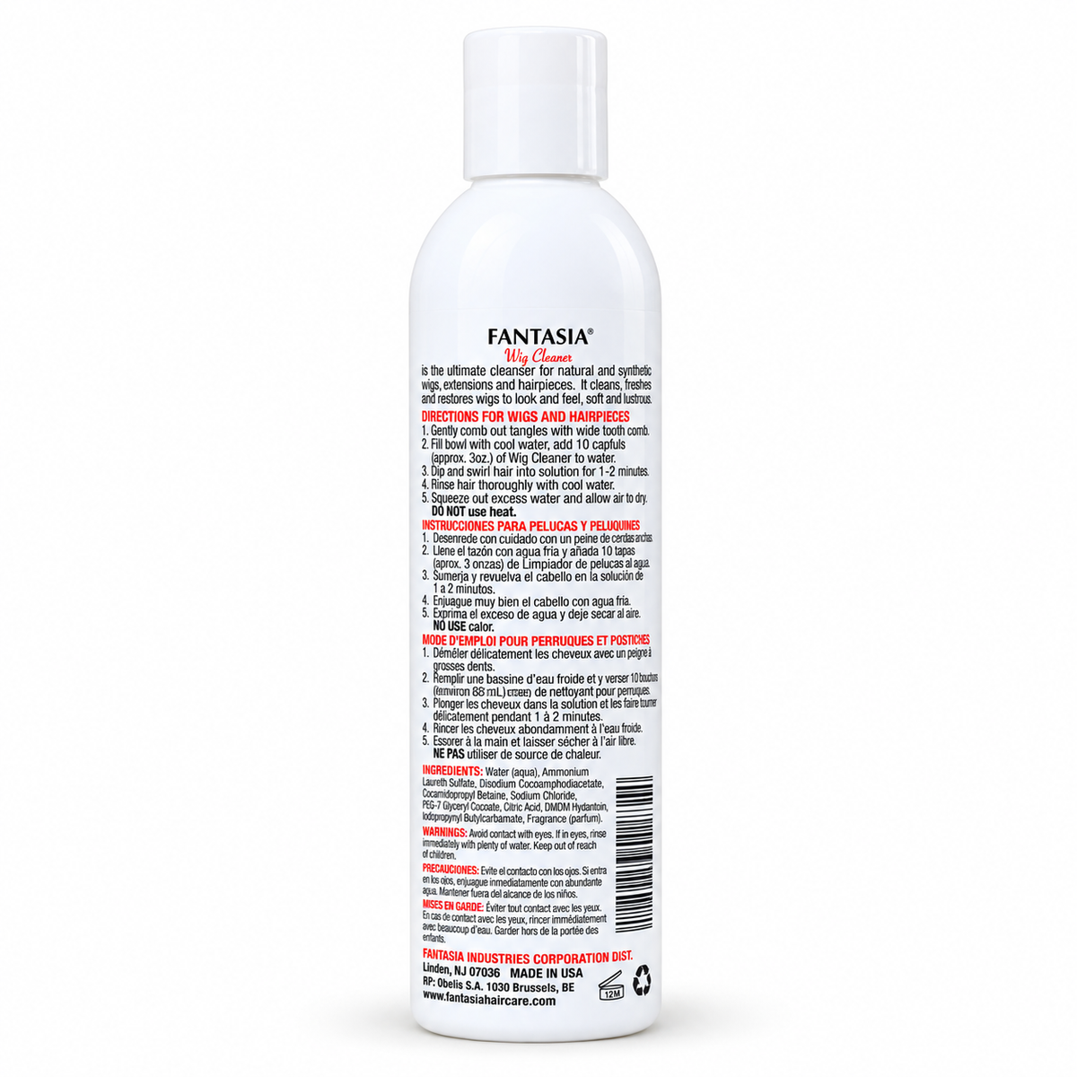Fantasia Professional Wig Cleanser Cleaning Detangler 12oz