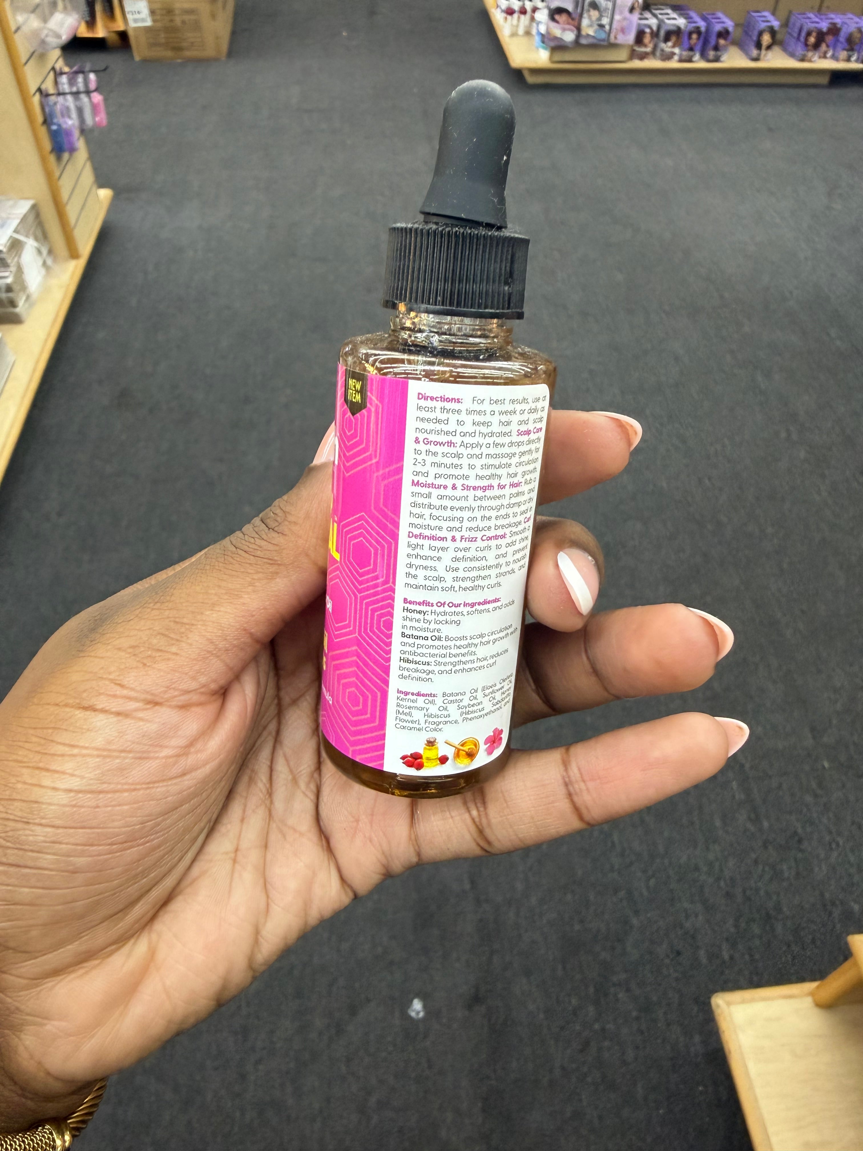 Taliah Waajid Love My Natural Hair Honey Batana Oil Hibiscus Batana Oil Gro Drops 2oz