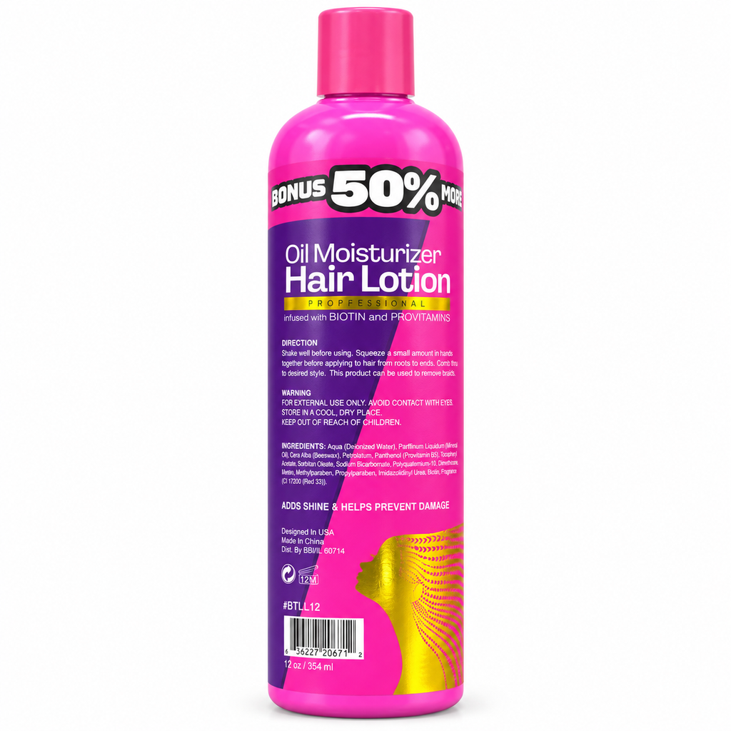 BTL Professional Oil Moisturizer Hair Lotion with Biotin & Provitamins 12 oz