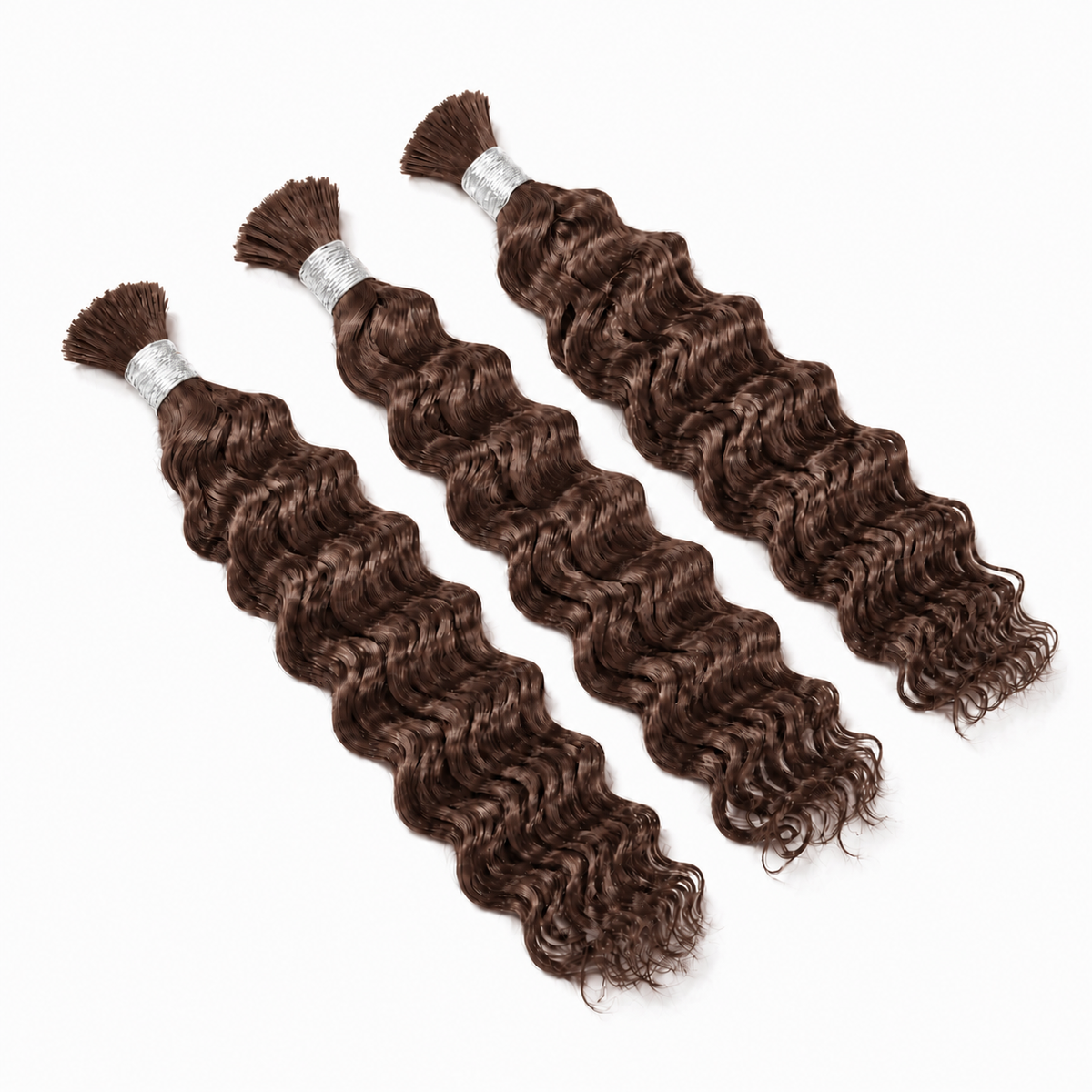 DD Hair Experience Wet & Wavy Bulk Human Hair for Braiding – Light Brown #4