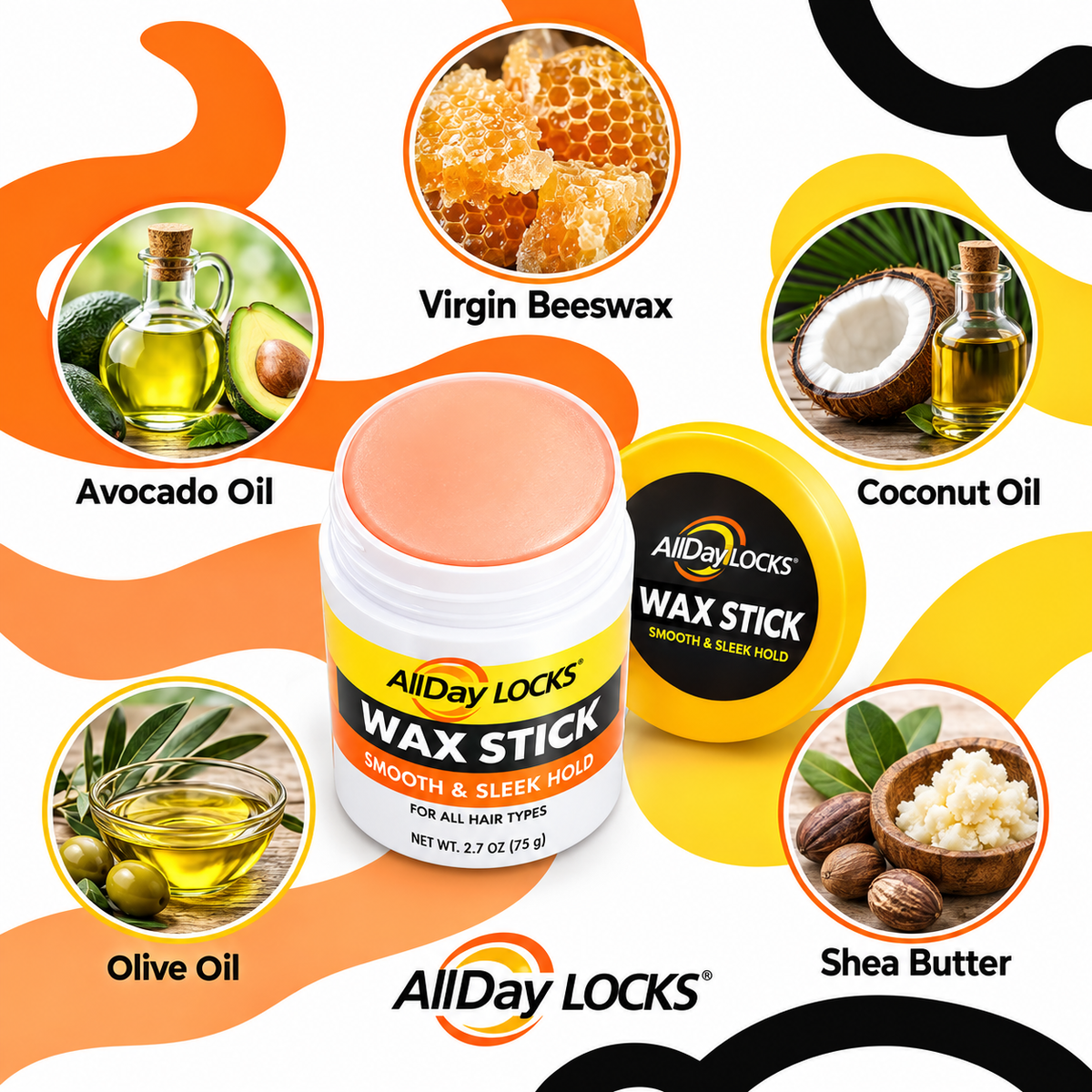 AllDay Locks Wax Stick Perfect Hold 2.7oz