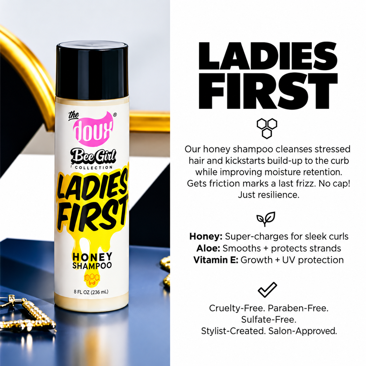 The Doux Bee Girl Ladies First Honey Shampoo 8 oz