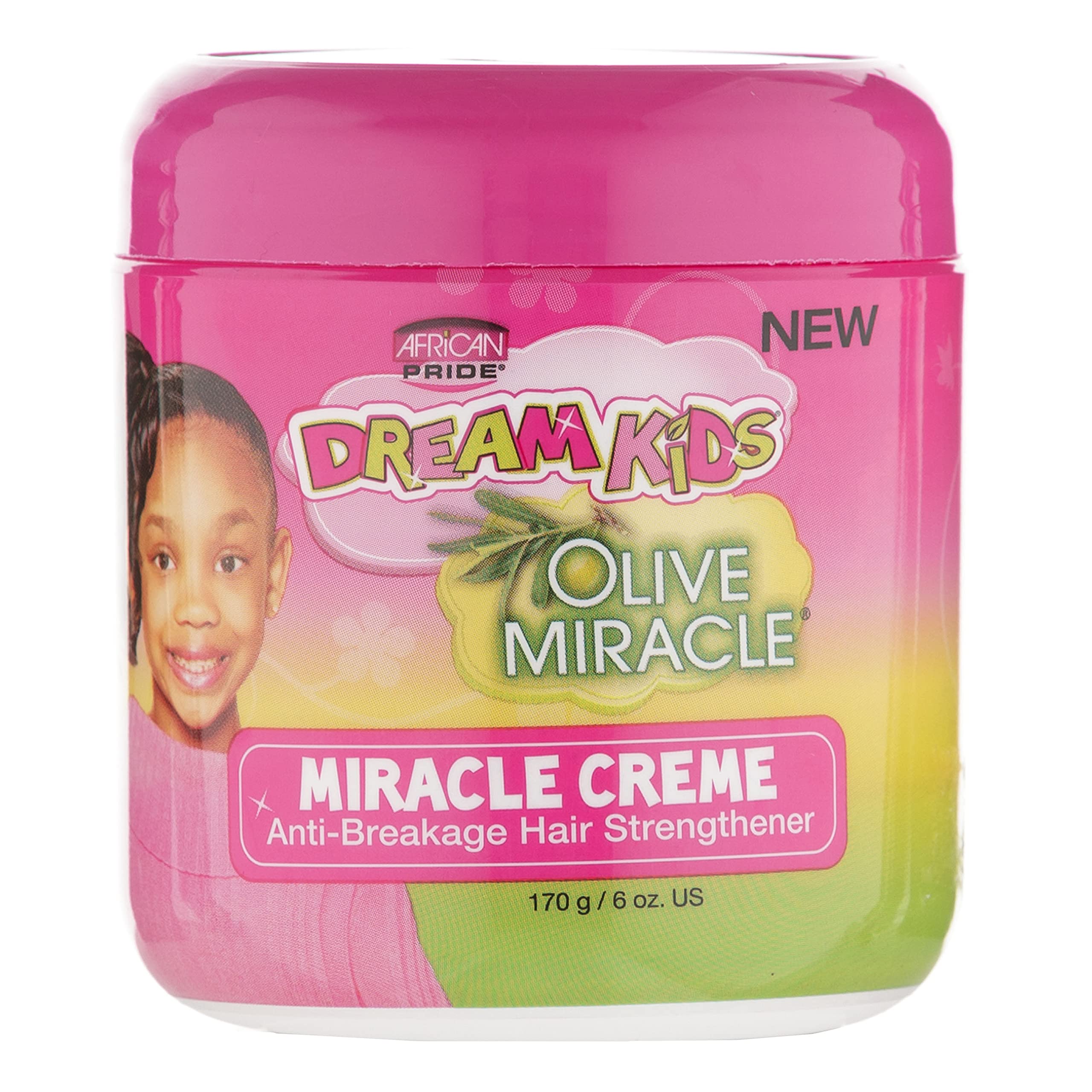 African Pride Dream Kids Olive Miracle Anti-Breakage Hair Strengthener Miracle Creme 6oz