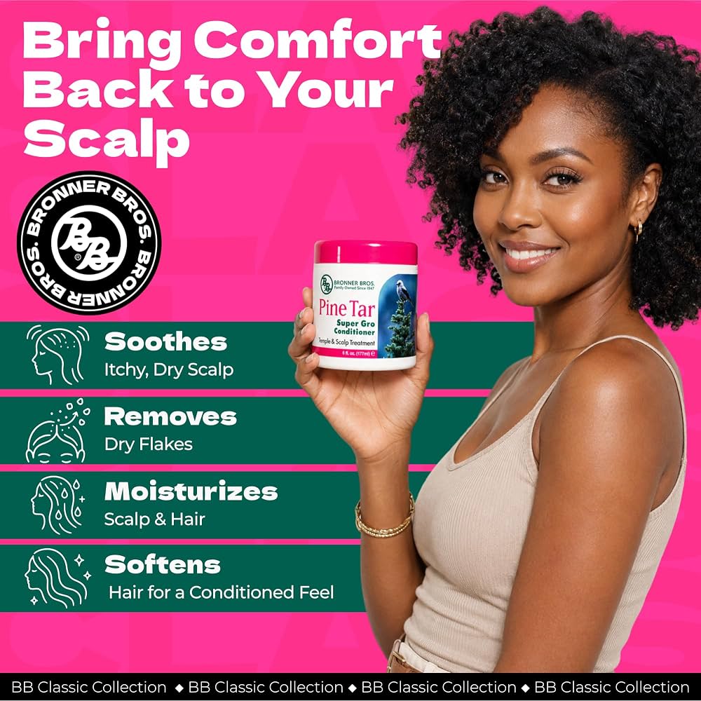 Bronner Bros Pine Tar Super Gro Conditioner 6oz