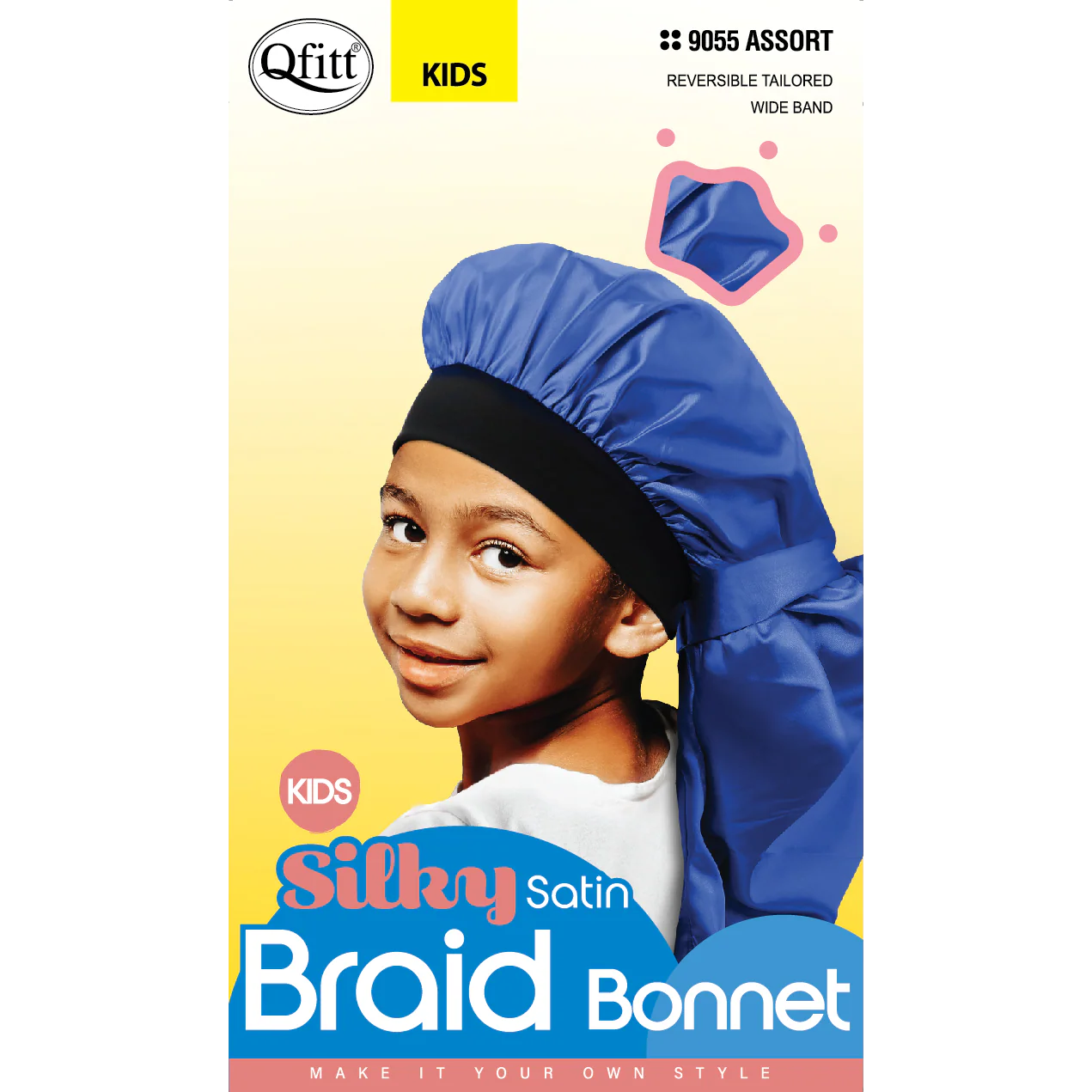 Qfitt Kid Silky Satin Braid Bonnet 9055 Assort