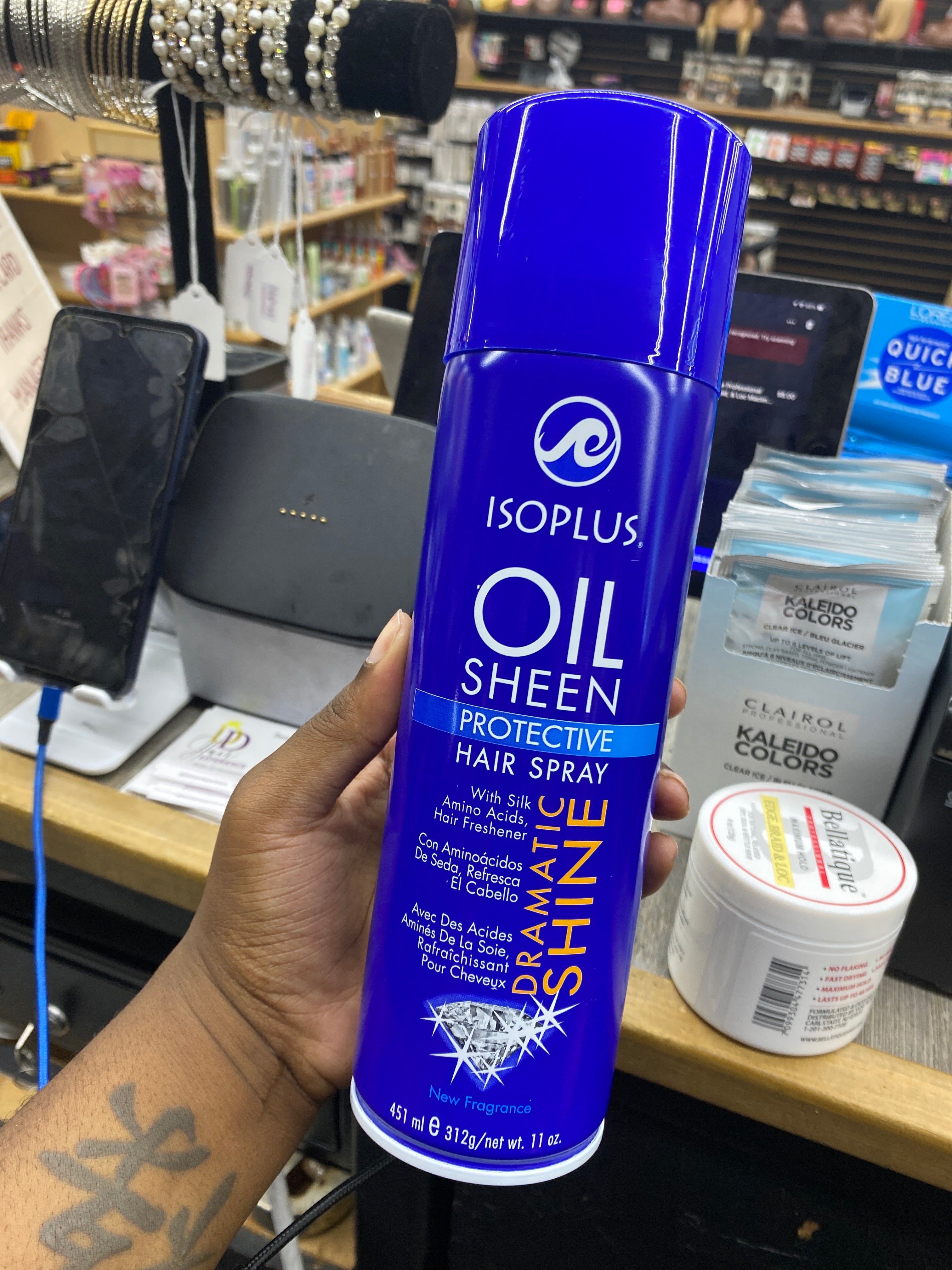 Isoplus Oil Sheen Protective Hair Spray 11oz
