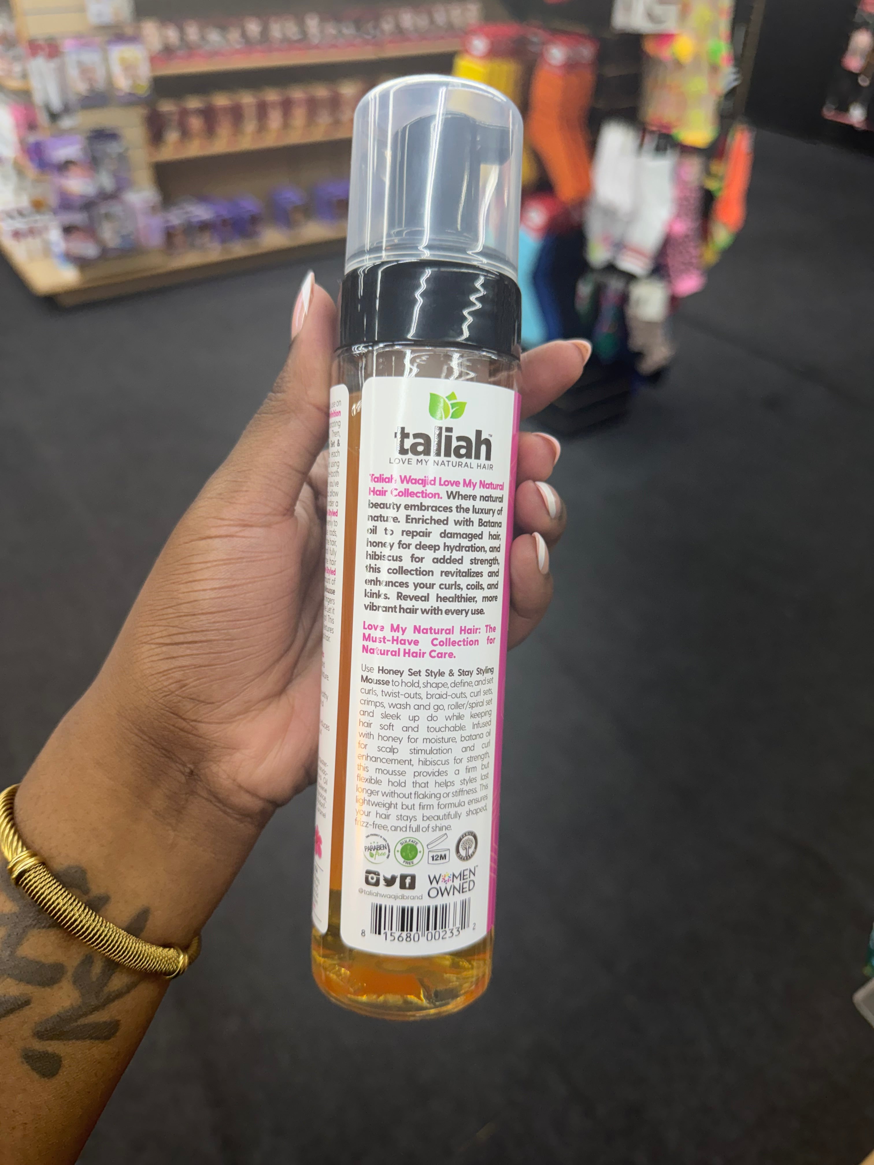 Taliah Waajid Love My Natural Hair Honey Batana Oil Hibiscus Honey Set & Style Styling Mousse 8oz
