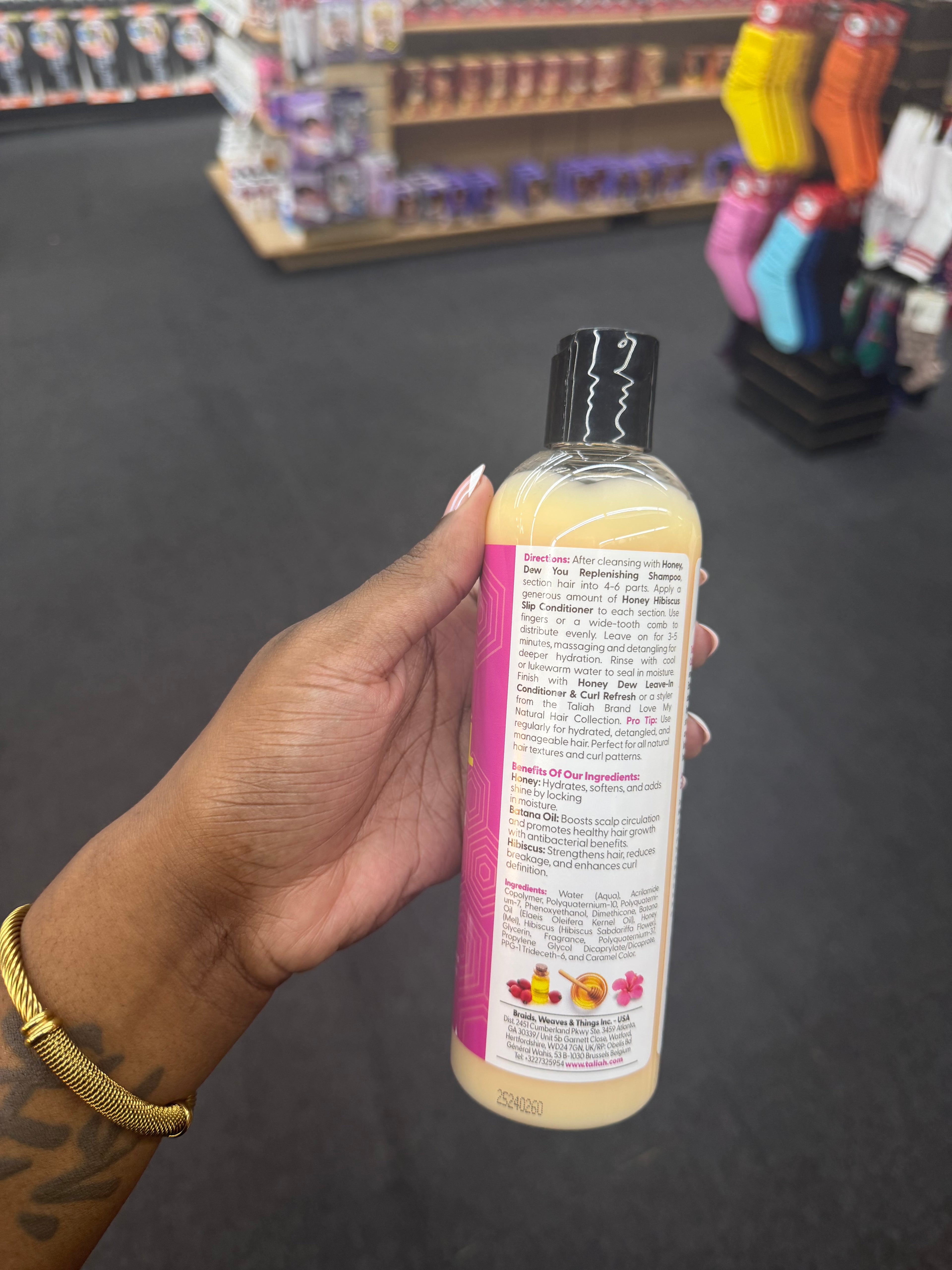 Taliah Waajid Love My Natural Hair Honey Batana Oil Hibiscus Honey Hibiscus Slip Conditioner 12oz