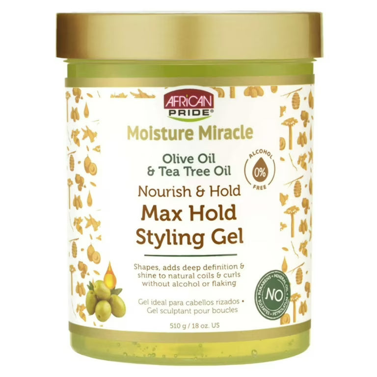 African Pride Moisture Miracle Olive Oil & Tea Tree Max Hold Styling Gel