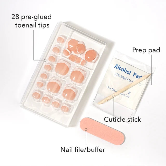 Ebin New York Mood: Too Glossy Press On Toenails - 003