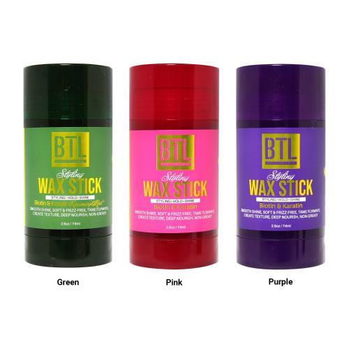 BTL Professional Styling Wax Stick Biotin & Keratin Hold Level 5 (Pink) 2.5oz