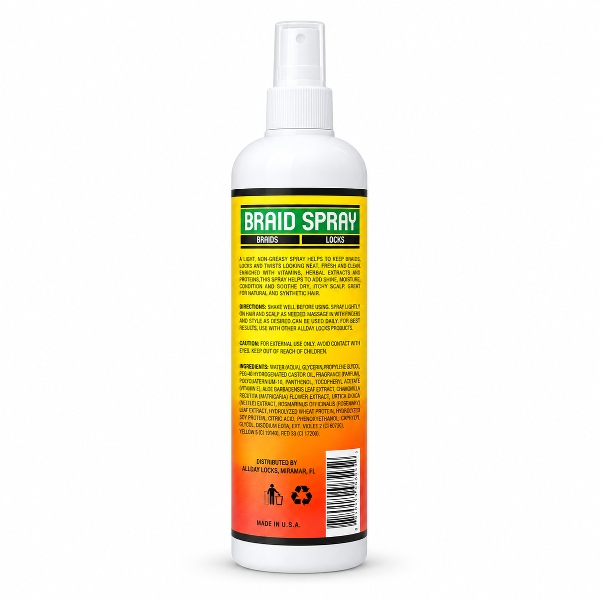 AllDay Locks Braid Spray Moisturize & Shine 12 oz