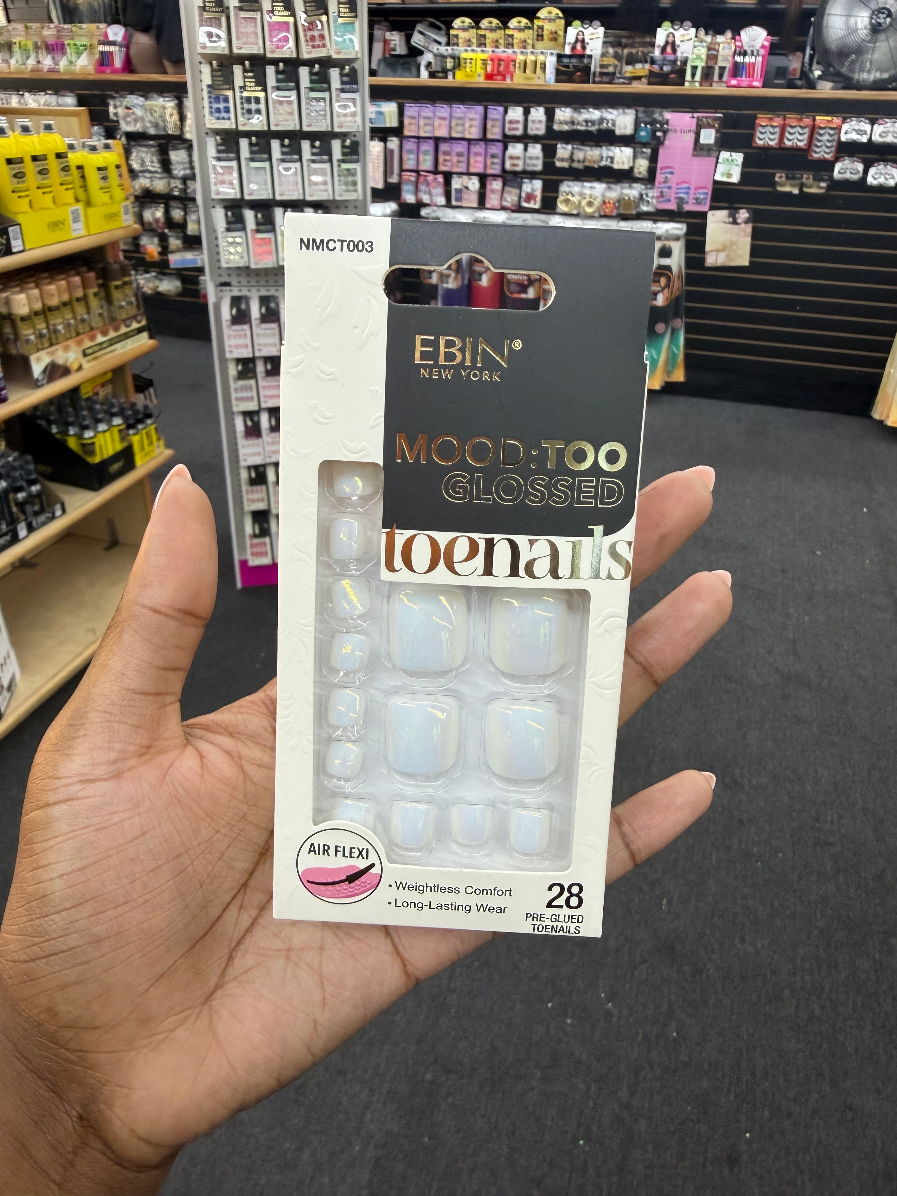 Ebin New York Mood: Too Glossy Press On Toenails - 003