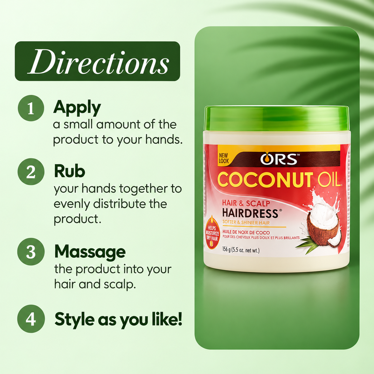 ORS Coconut Oil Infused Oil Blend Hair & Scalp Hairdress 5oz