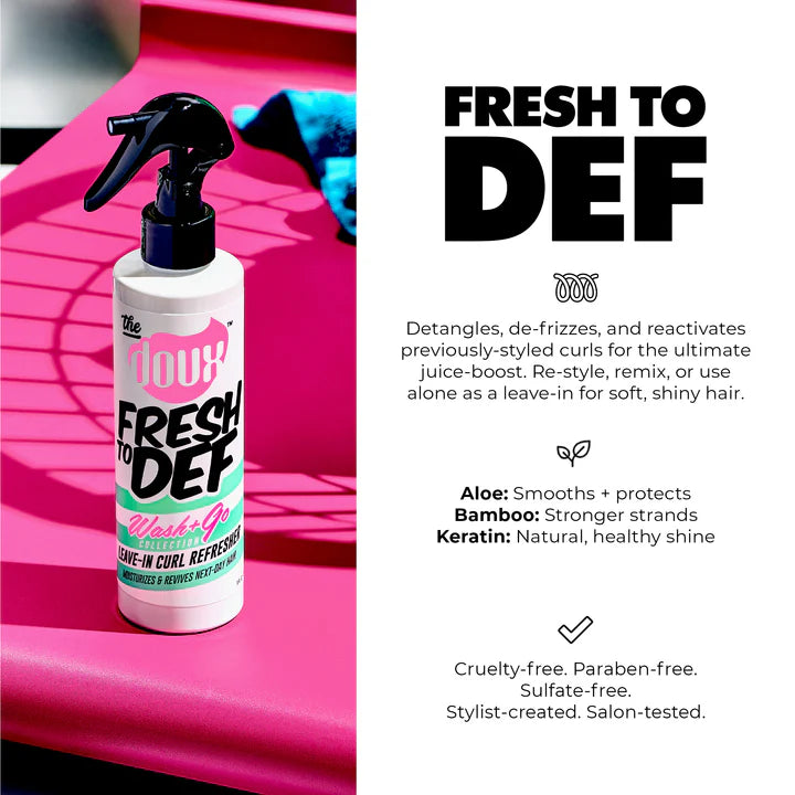 The Doux Fresh To Def Wash + Go Leave-In Curl Refresher 8oz
