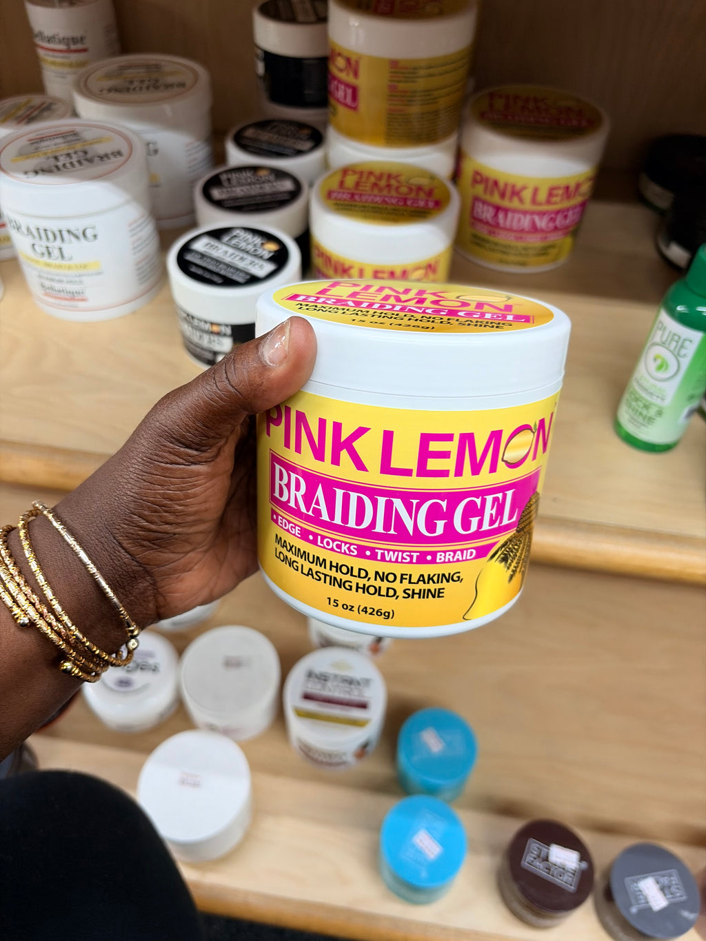 Pink Lemon Braiding gel 15oz