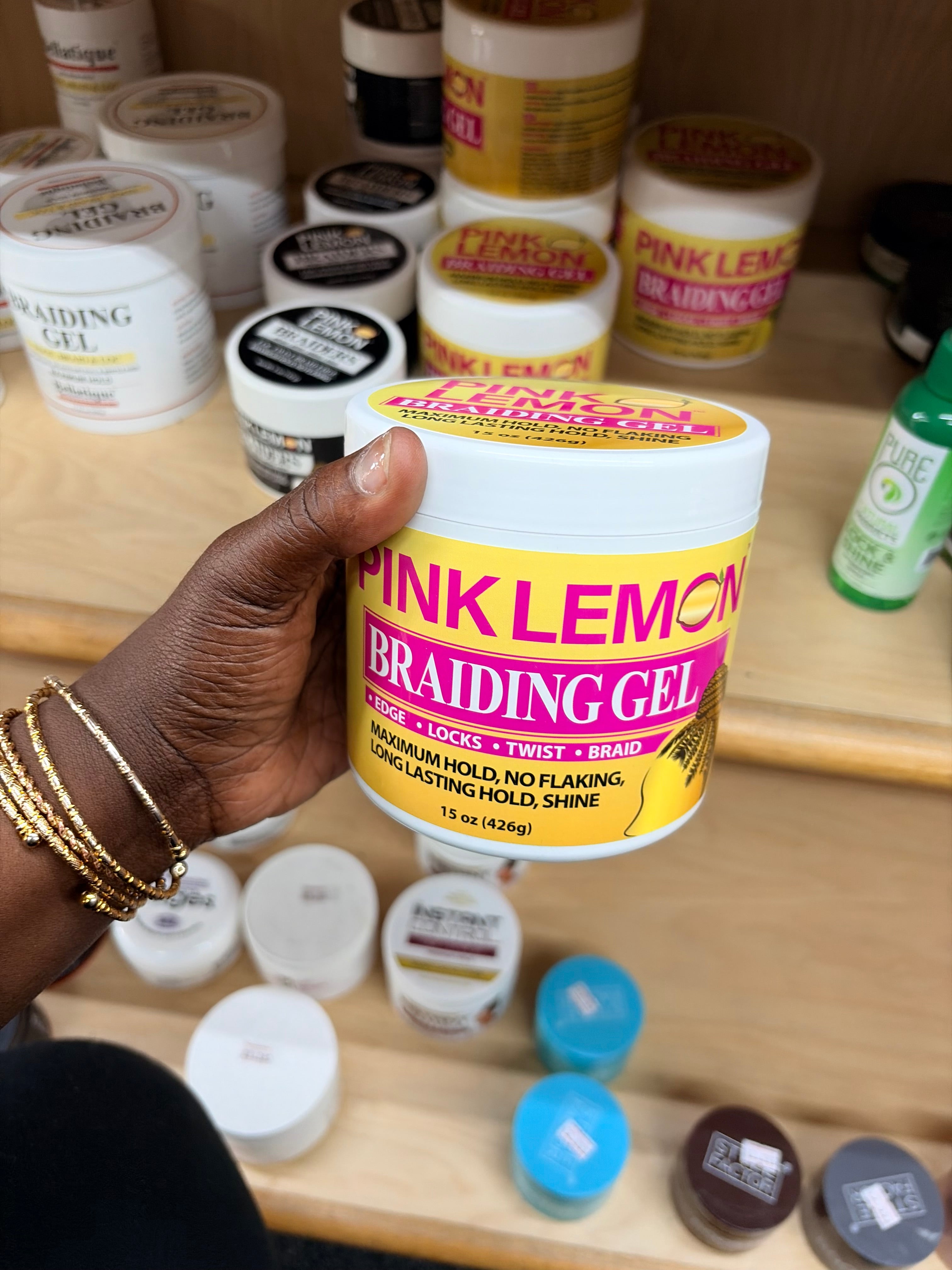 Pink Lemon Braiding gel 15oz