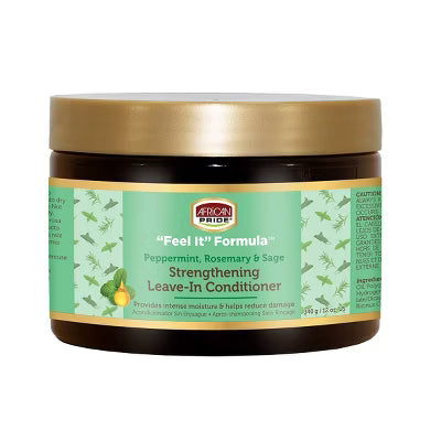 African Pride "Feel It: Formula Peppermint, Rosemary & Sage Strengthening Leave-In Conditioner