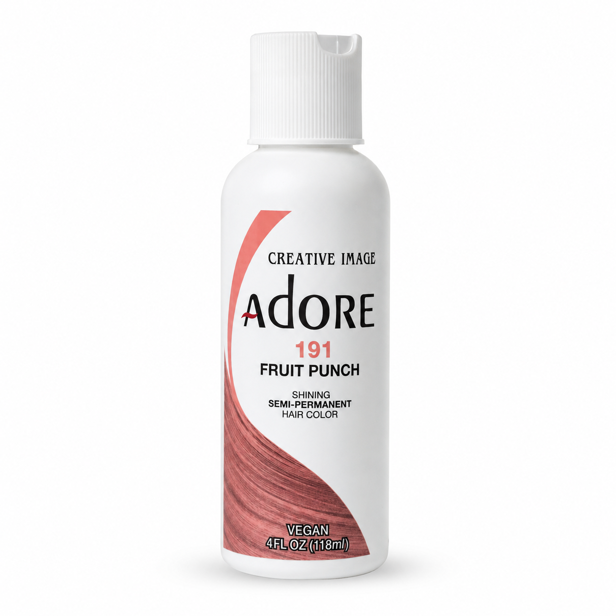 Adore 191 Fruit Punch vegan hair dye 4 oz bottle with white flip-top cap