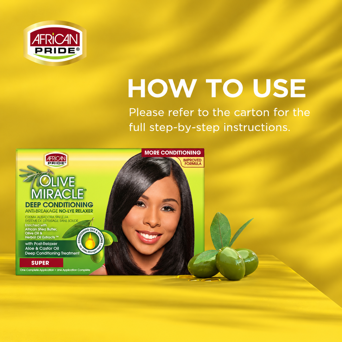 African Pride Olive Miracle No-Lye Relaxer Super | Anti-Breakage