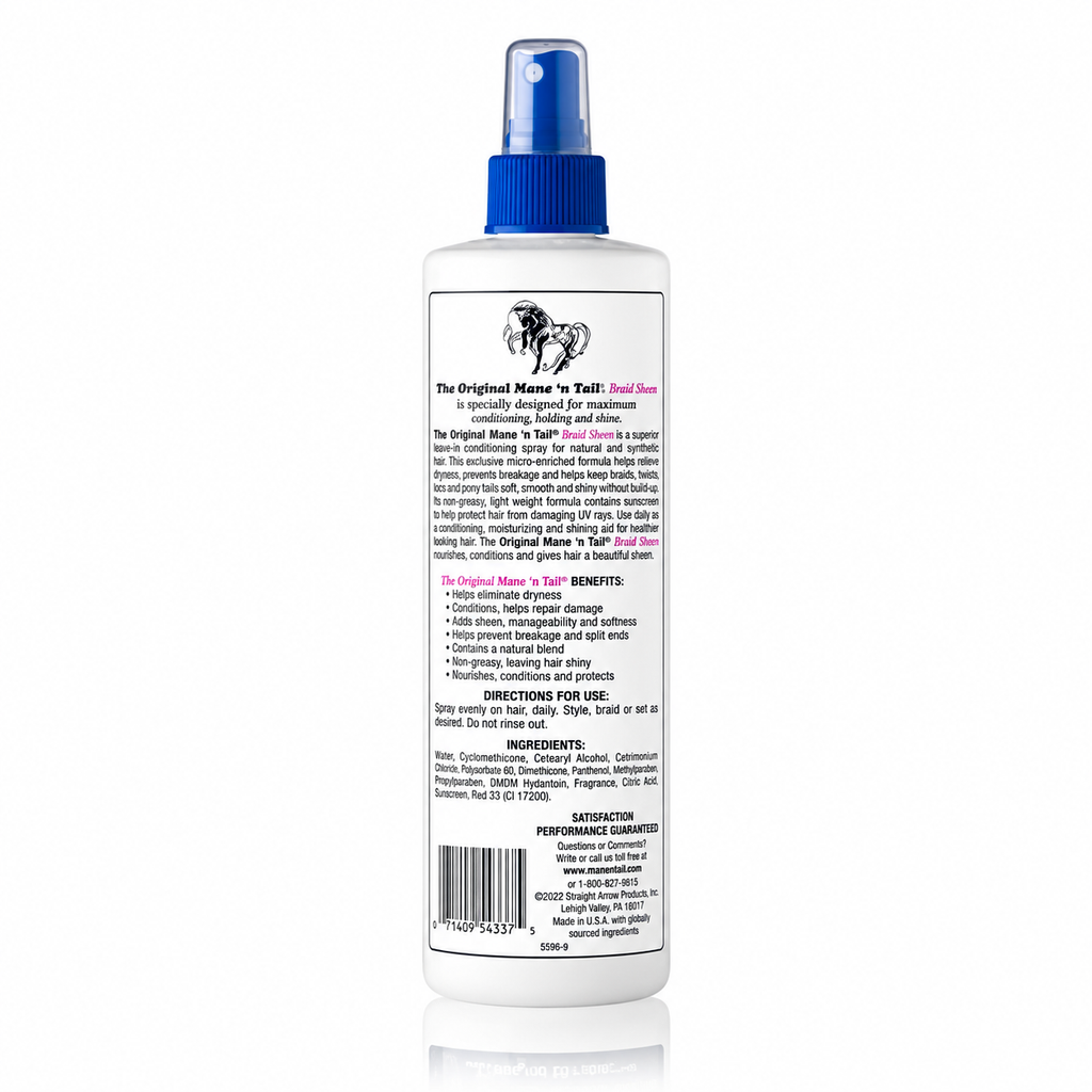 Mane ’n Tail Braid Sheen Spray 12 oz – Conditioning & Moisturizing Spray