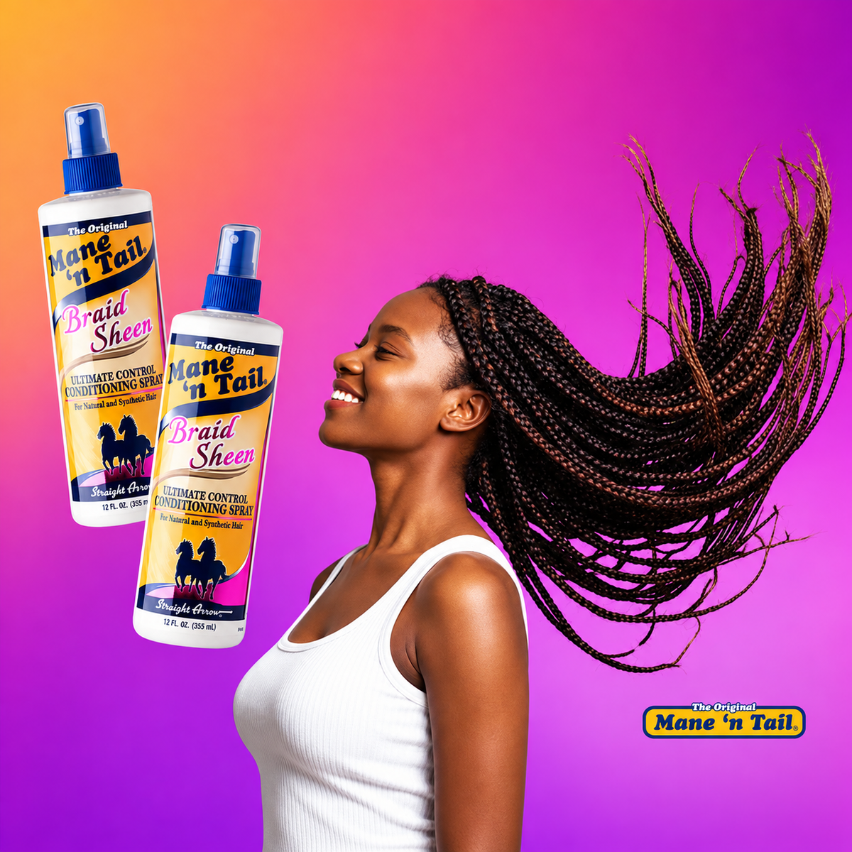 Mane ’n Tail Braid Sheen Spray 12 oz – Conditioning & Moisturizing Spray