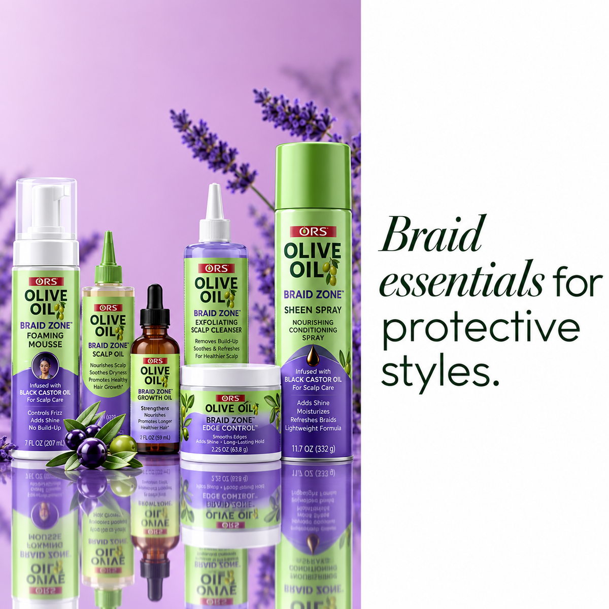 ORS Olive Oil Braidzone Braid Setting Mousse 7 oz