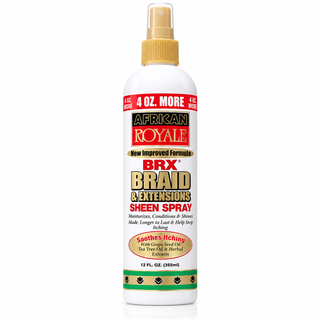 African Royale BRX Braid & Extensions Sheen Spray Soothes Itching 12oz