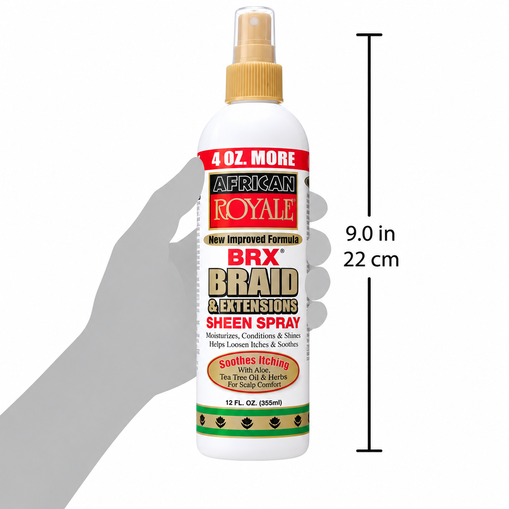 African Royale BRX Braid & Extensions Sheen Spray Soothes Itching 12oz