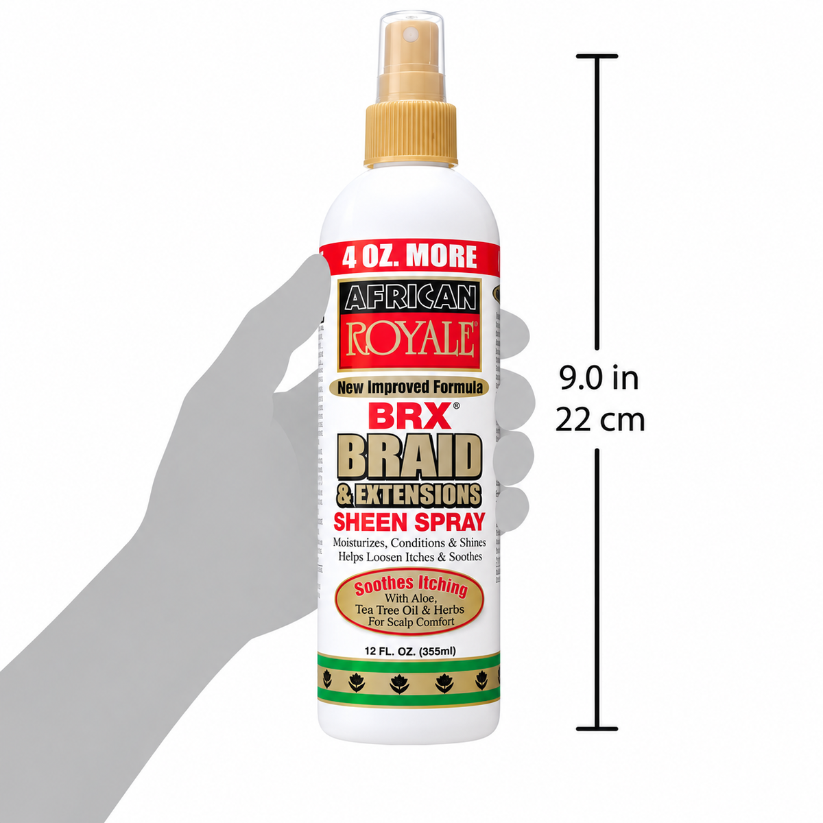 African Royale BRX Braid & Extensions Sheen Spray Soothes Itching 12oz