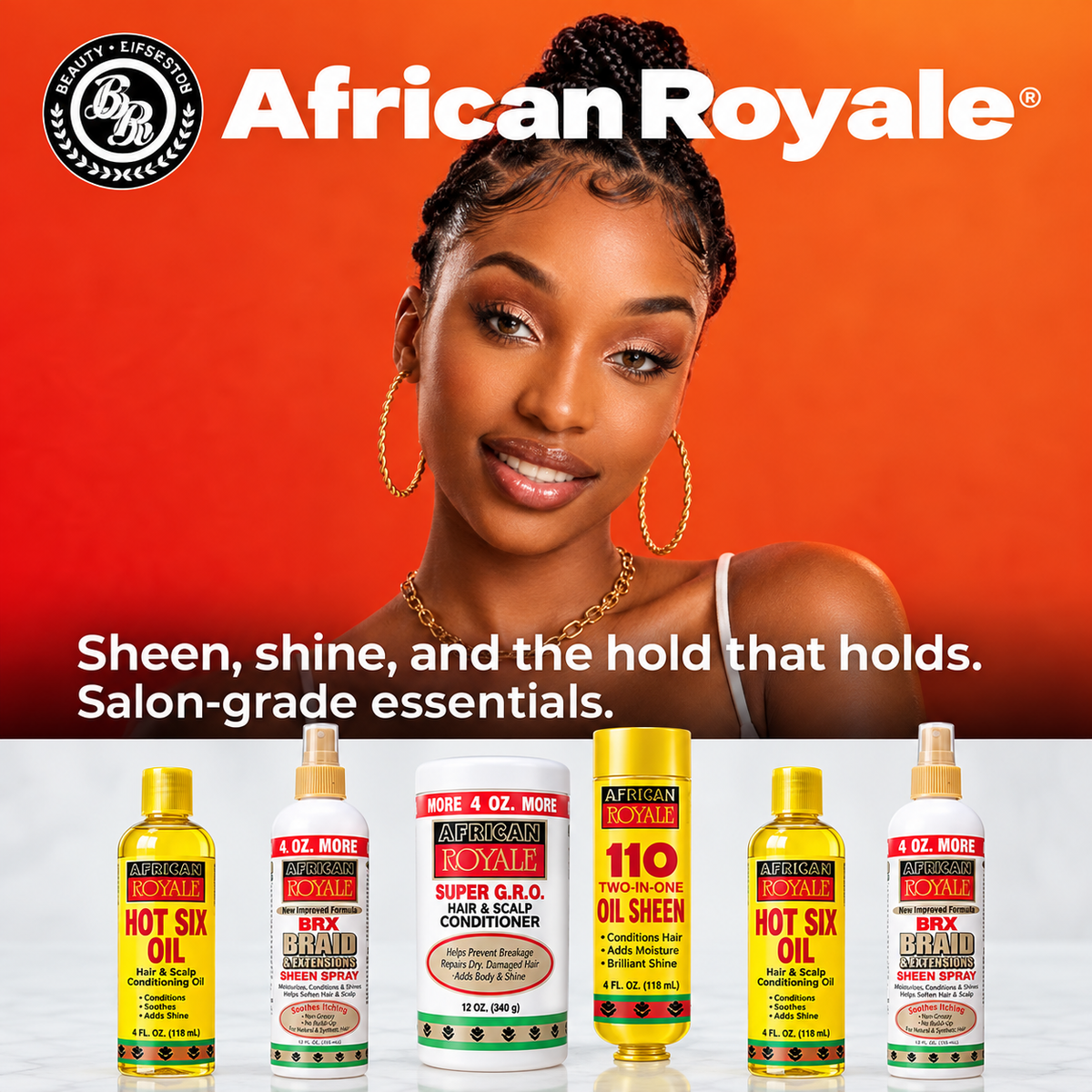 African Royale BRX Braid & Extensions Sheen Spray Soothes Itching 12oz