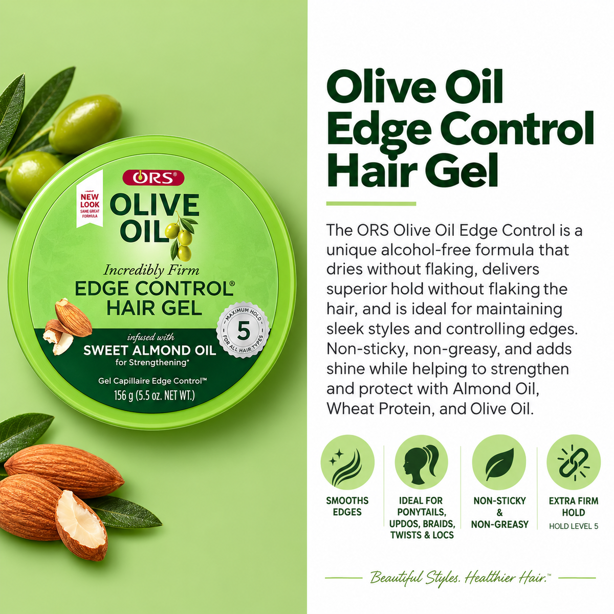 ORS Olive Oil Incredibly Firm Edge Control Hair Gel 4oz